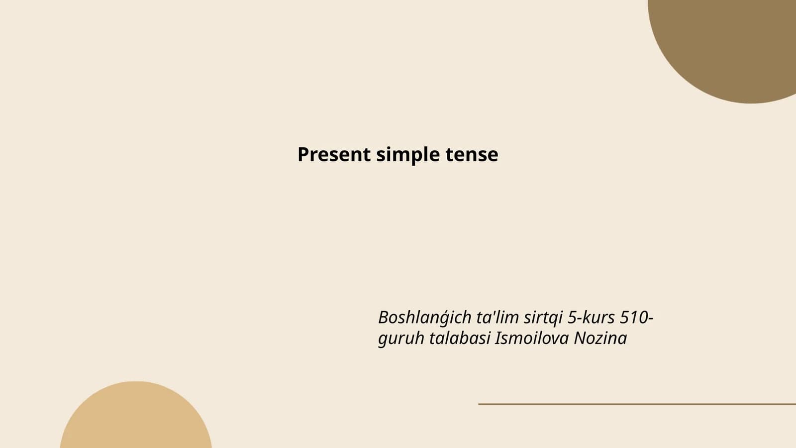 Present simple tense