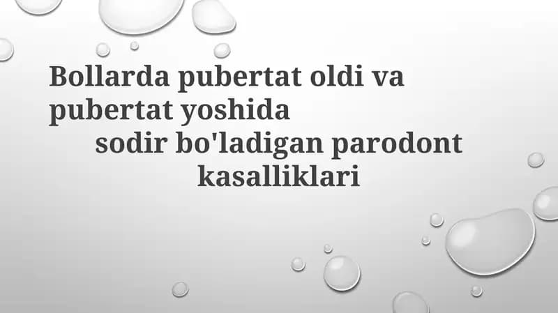 Parodont kasalliklari