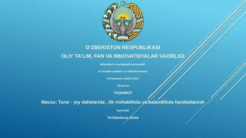 Yul harakat qoidalari va xafsizlik asoslari