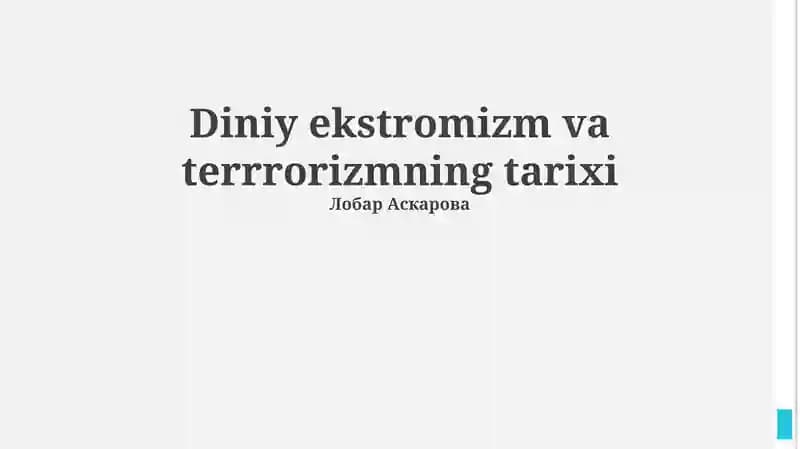 Diniy ekstromizm va terrrorizmning tarixi