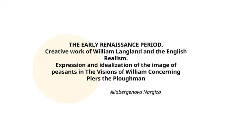 The Visions of William Concerning Piers the Ploughman