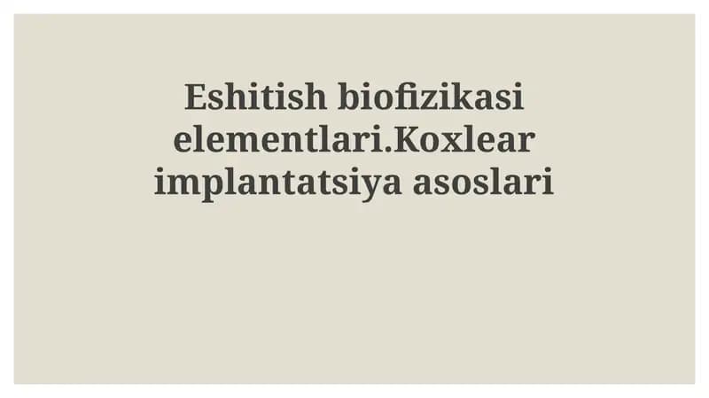 Eshitish biofizikasielementlari
