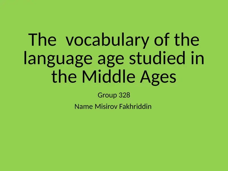 Middle English