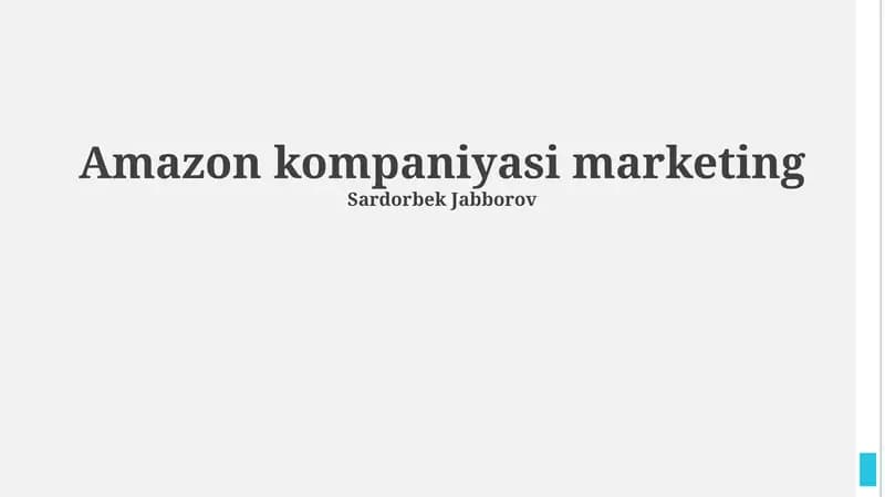 Amazon marketing strategiyalari