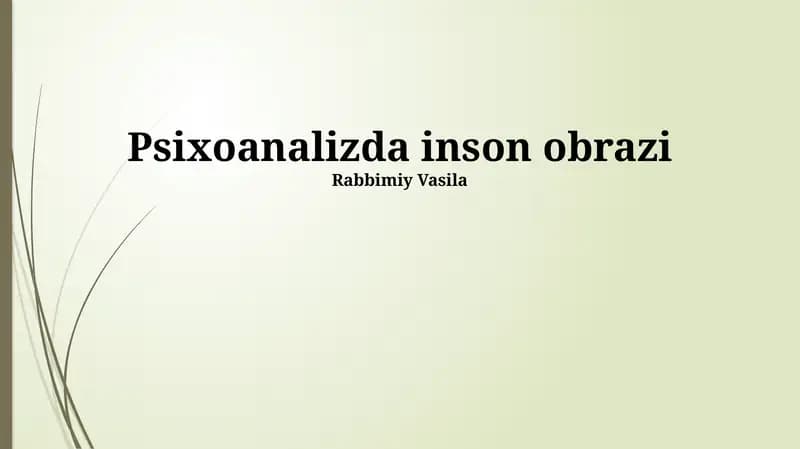 Psixoanalizda inson obrazi