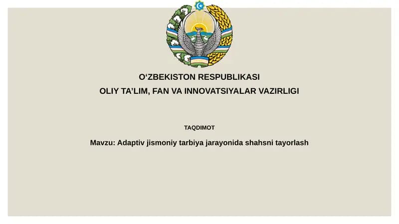 Adaptiv jismoniy tarbiya jarayoni