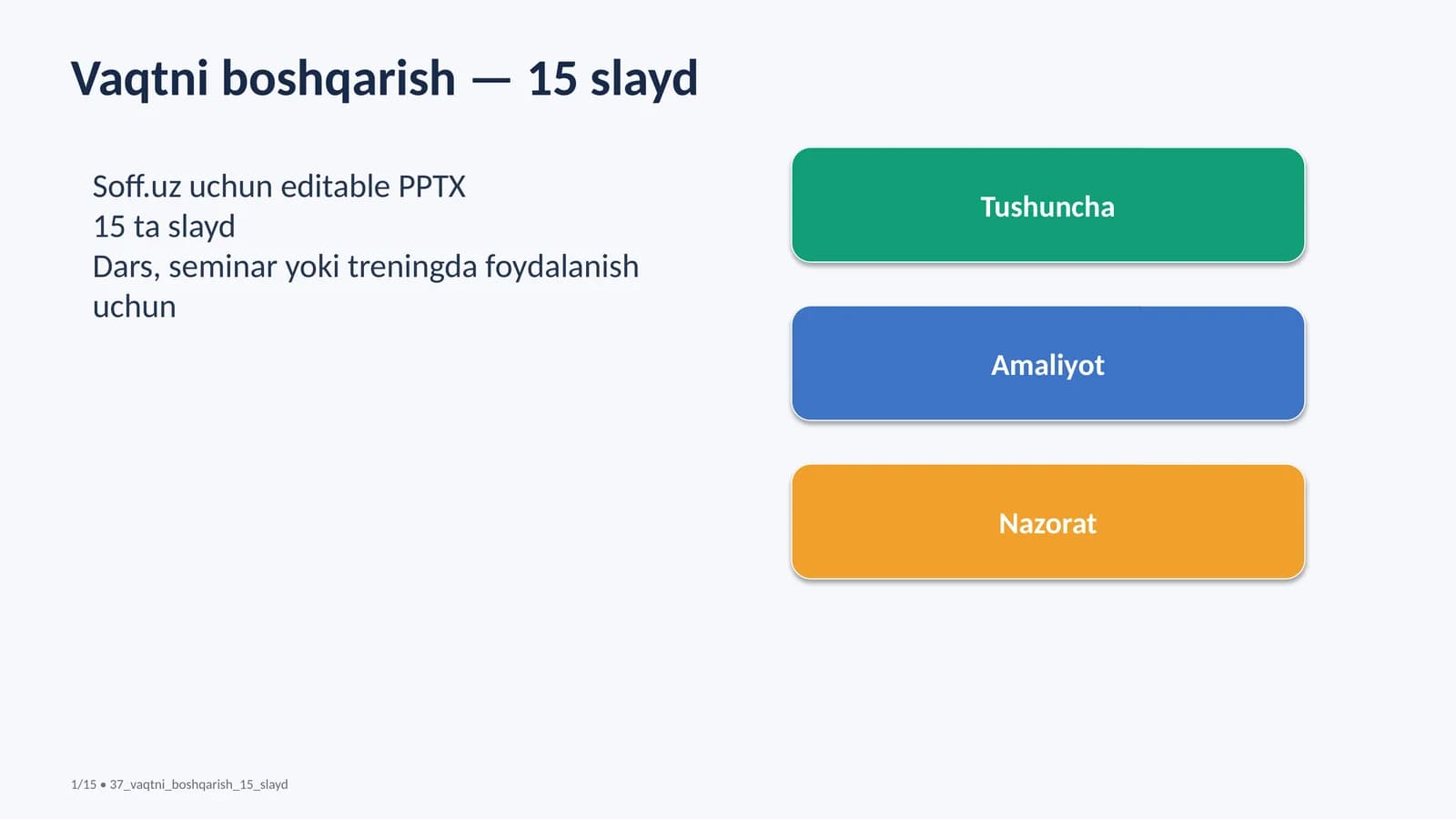 37 vaqtni boshqarish 15 slayd