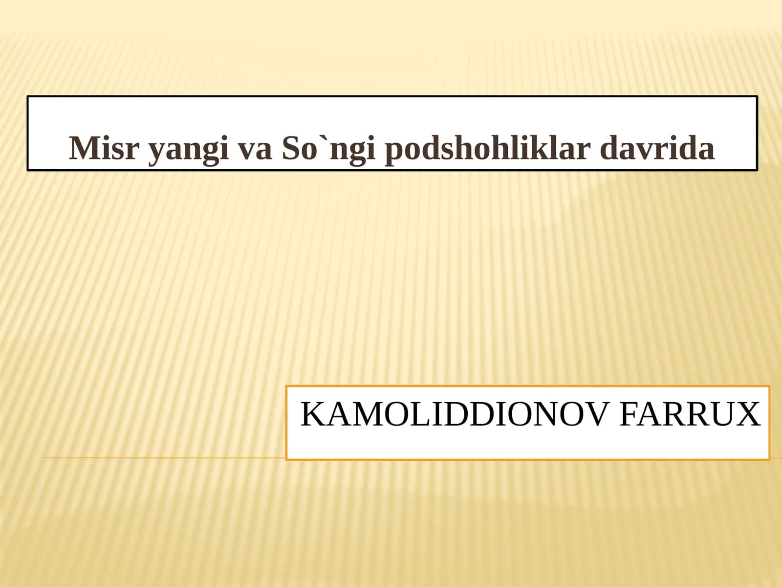 Misr yangi va So`ngi podshohliklar davrida
