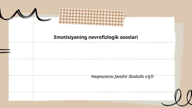 Emotisiyaning nevrofizlogik asoslari