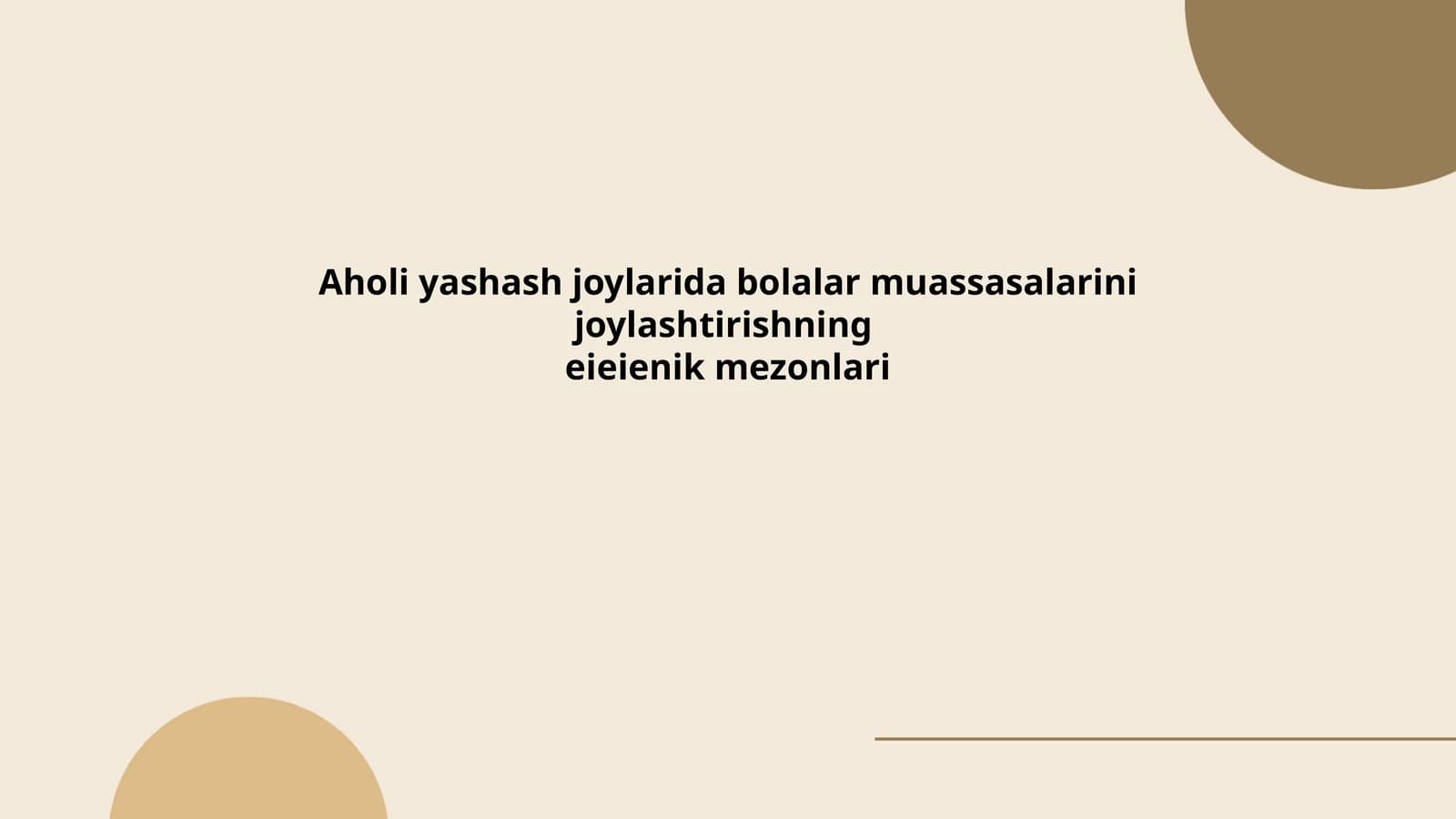 Ovoz darajasi va tinch muhit me'zonlari