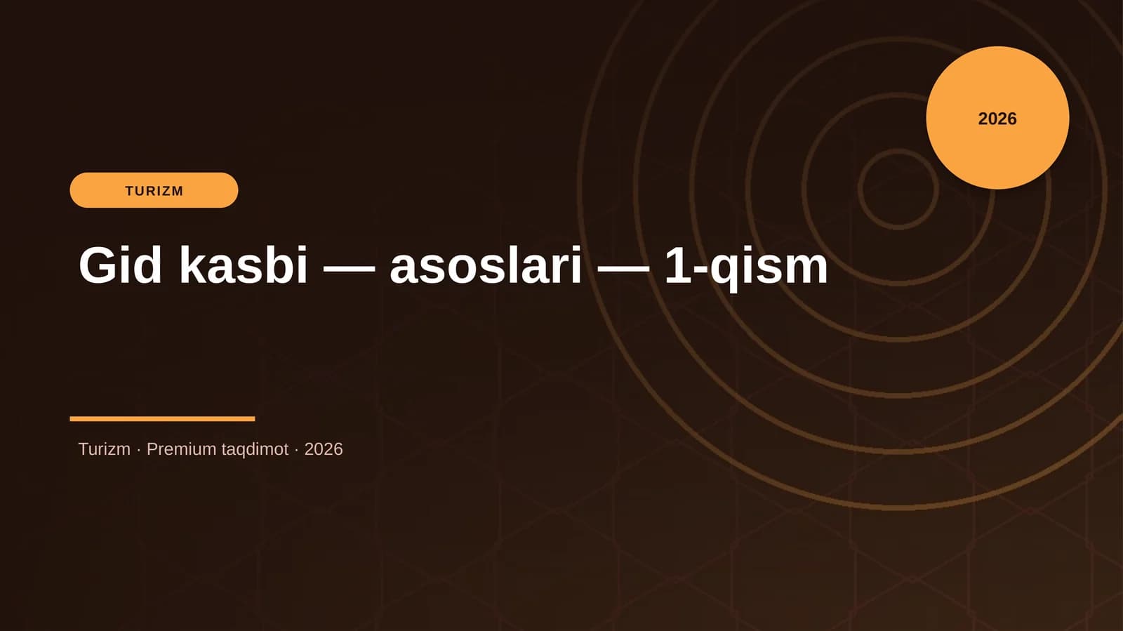 Gid kasbi — asoslari — 1-qism