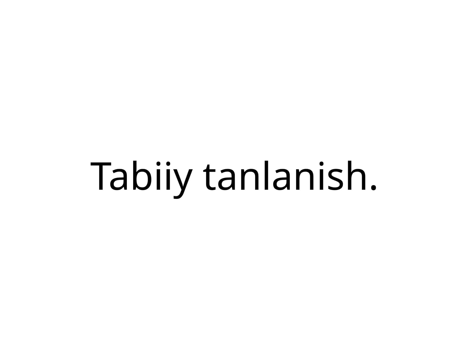 Tabiiy tanlanish