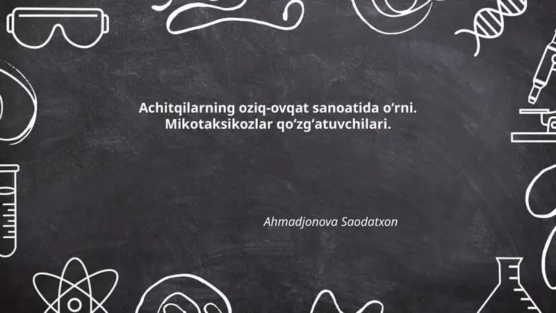Achitqilarning oziq-ovqat sanoatida oʻrni