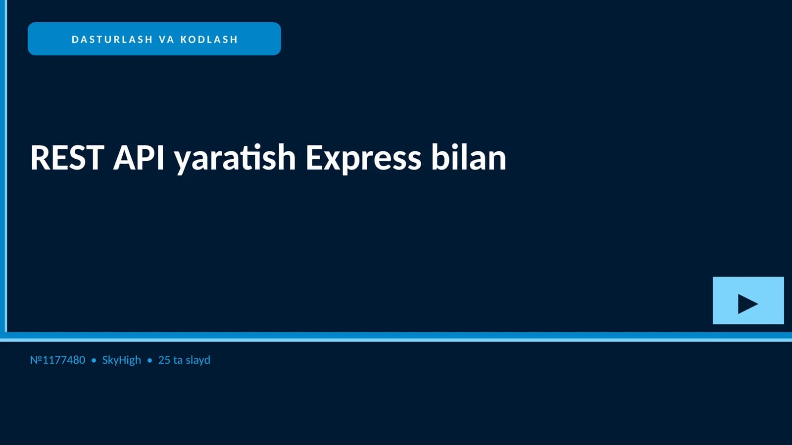 REST API yaratish Express bilan