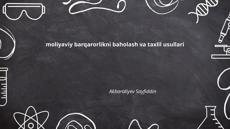 Moliyaviy barqarorlikni baholash va taxlil usullari