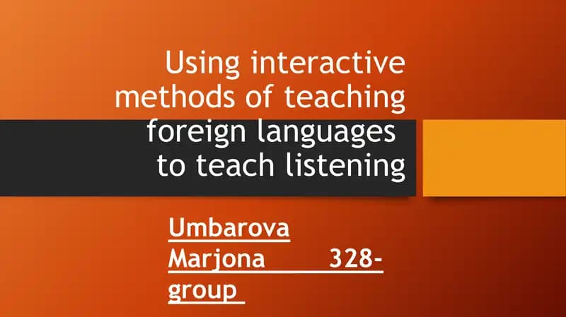 Foreign language interactive teaching methods