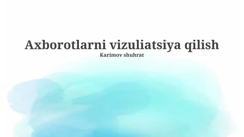 Ma'lumotlarni Vizualizatsiya Qilish