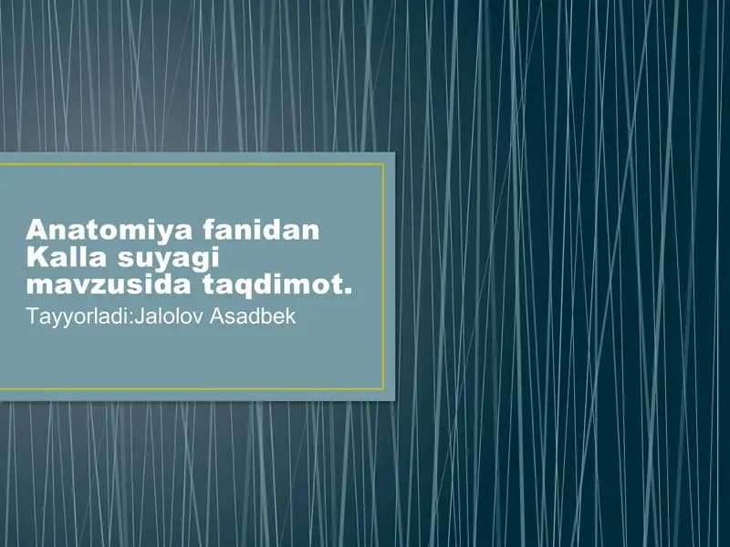 Anatomiya fanidan Kalla suyagi mavzusida taqdimot.