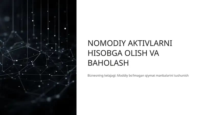 NOMODIY AKTIVLARNI HISOBGA OLISH VA BAHOLASH
