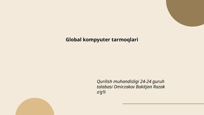 Global kompyuter tarmoqlari