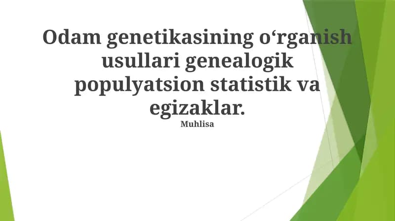 Egizaklarni o'rganish usullari