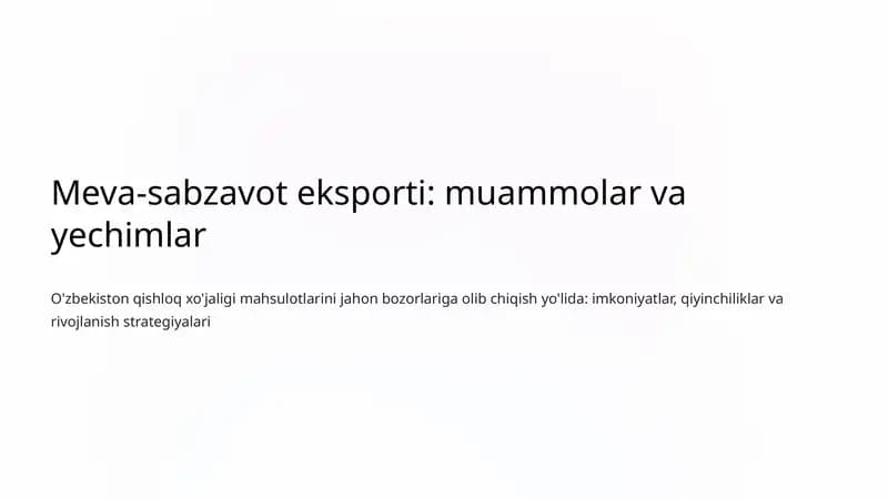 Meva-sabzavot eksporti