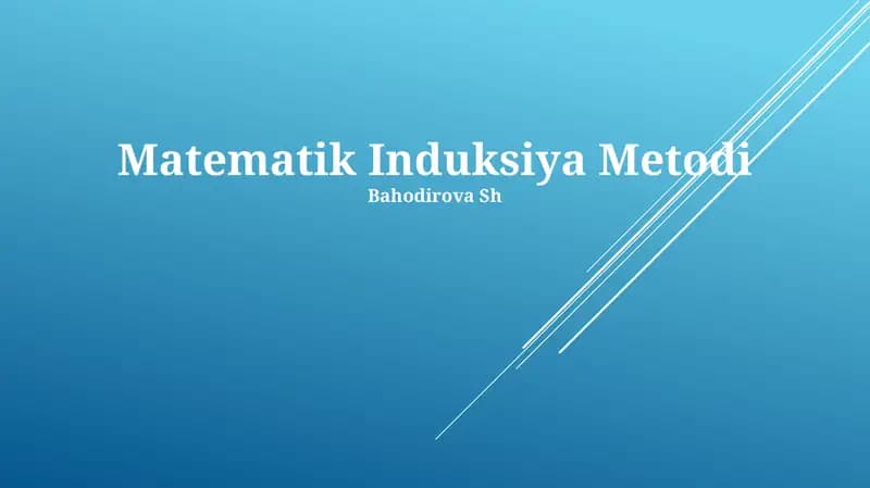 Matematik Induksiya Metodi