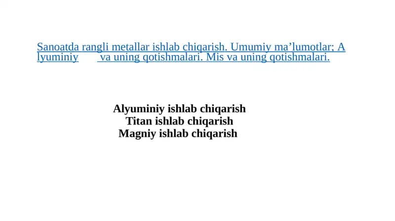 Alyuminiy ishlab chiqarish