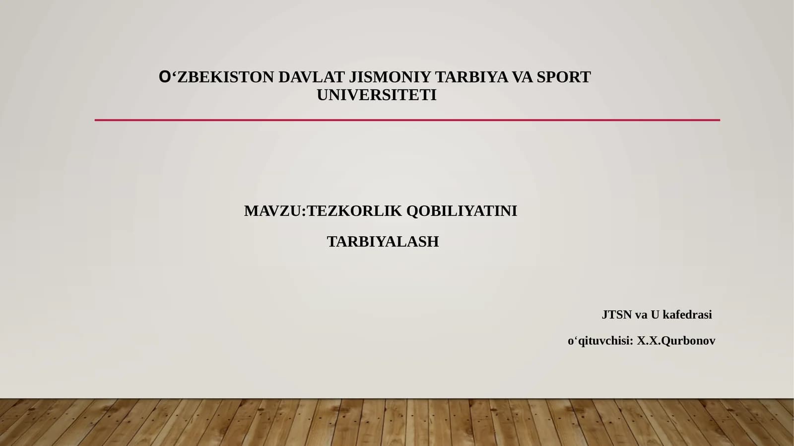 TEZKORLIK QOBILIYATINI TARBIYALASH