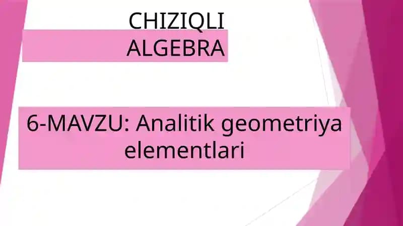 Analitik geometriya elementlari