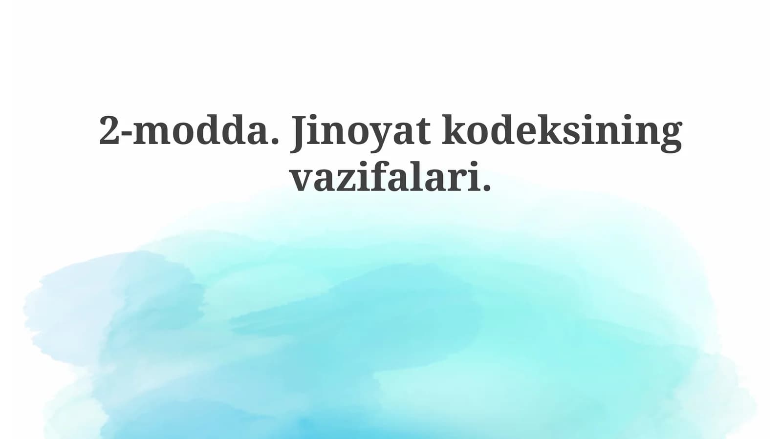Jinoyat Kodeksining Vazifalari