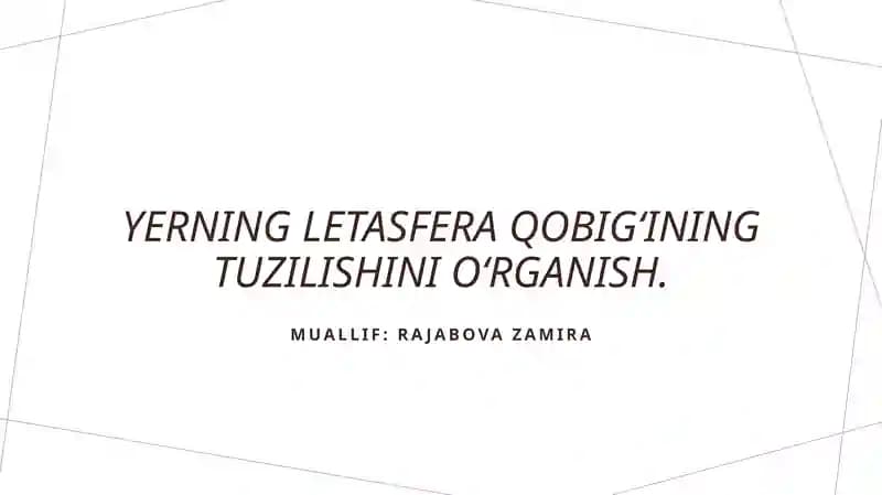 Yer yuzasi qobigining tuzilishi
