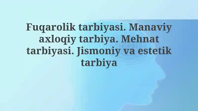 Fuqarolik va Axloqiy Tarbiya