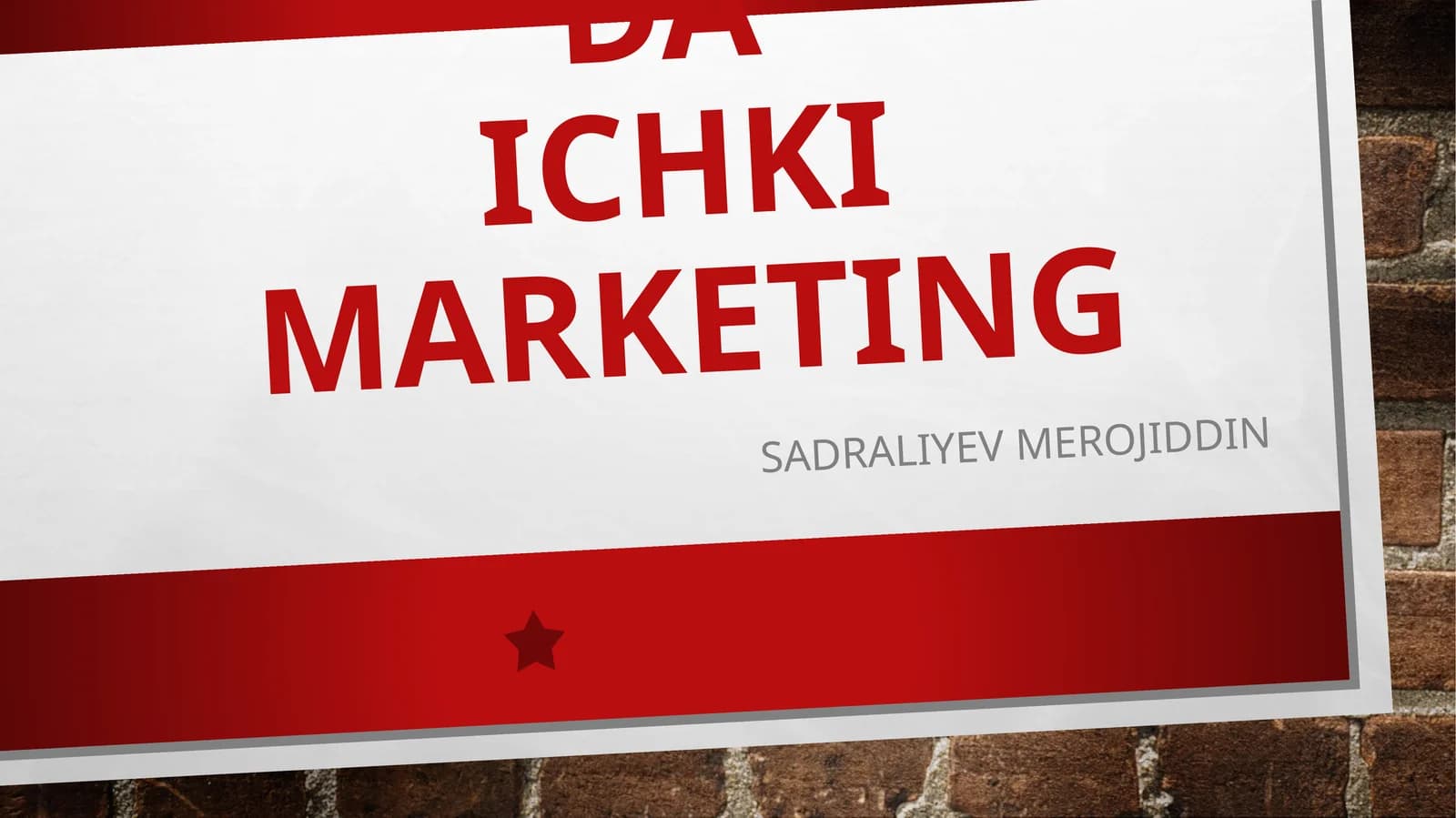 Mehmonxonada ichki marketing