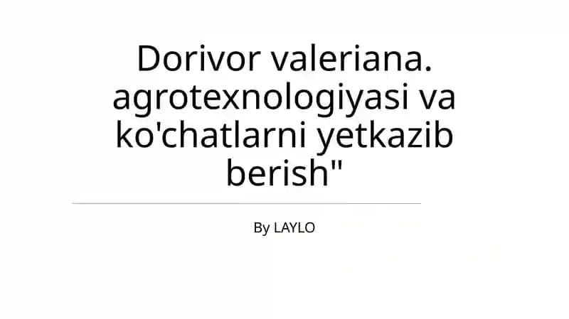 Dorivor valeriana
