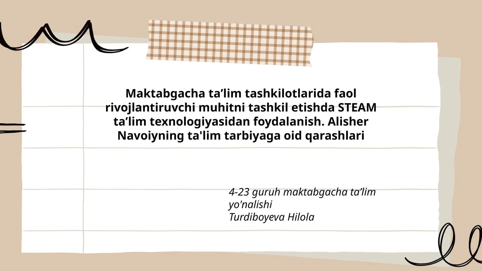 Alisher Navoiyning ta'lim tarbiyaga oid qarashlari