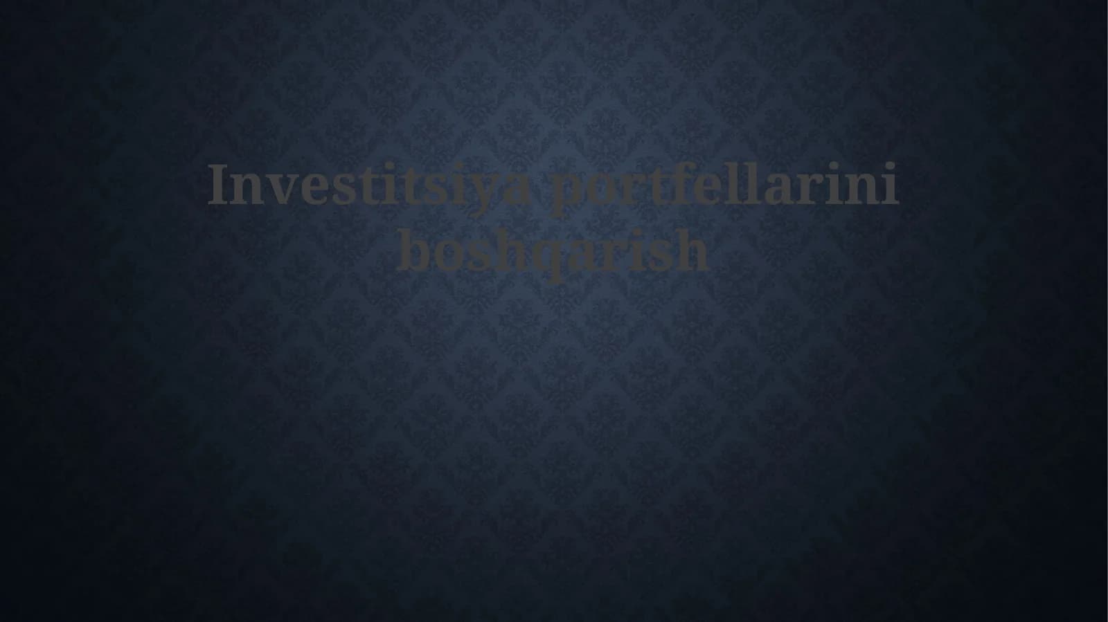 Investitsiyaportfellariniboshqarish