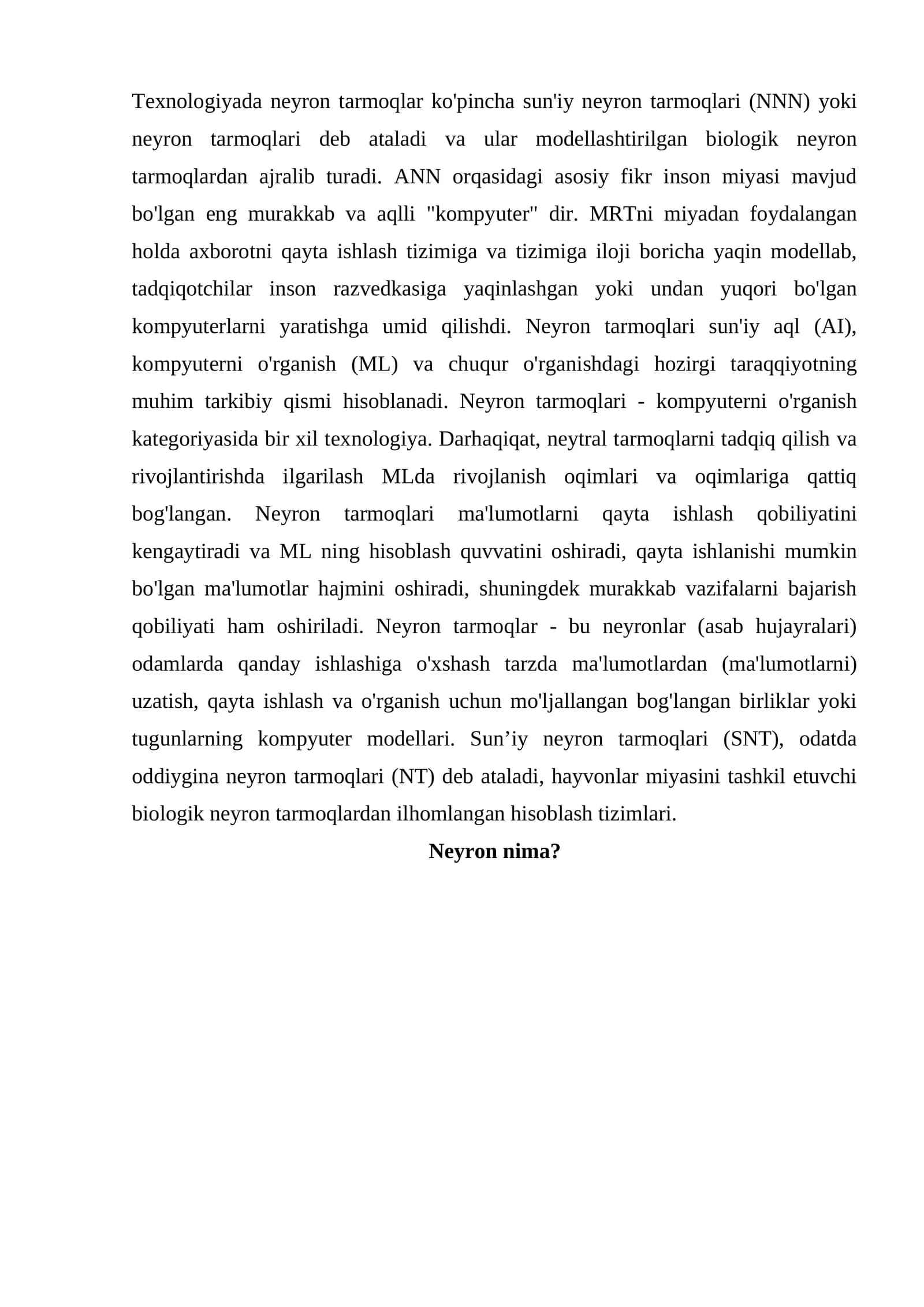 Neyron tarmoqlari
