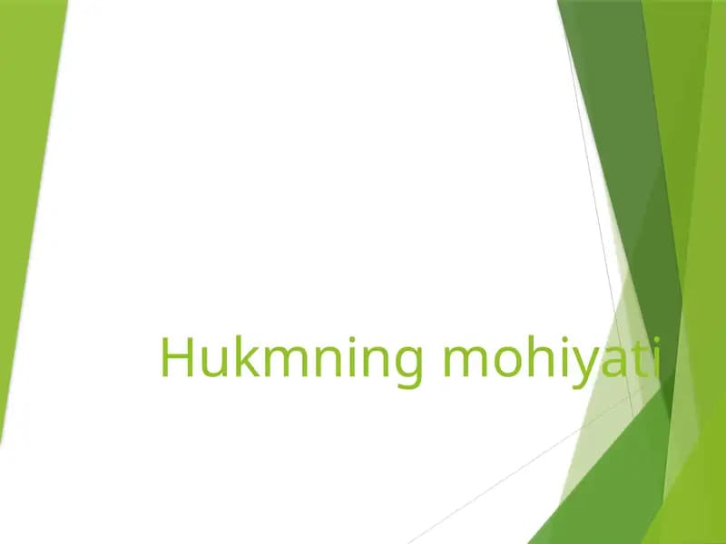 Hukmning mohiyati