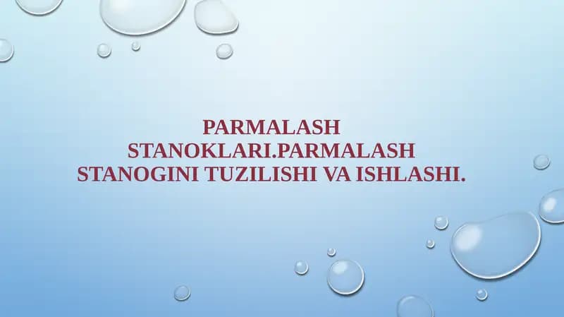 Parmalash stanoklari