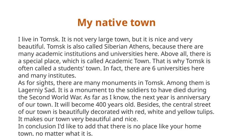My native town