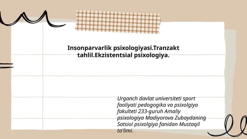 Insonparvarlik psixologiyasi