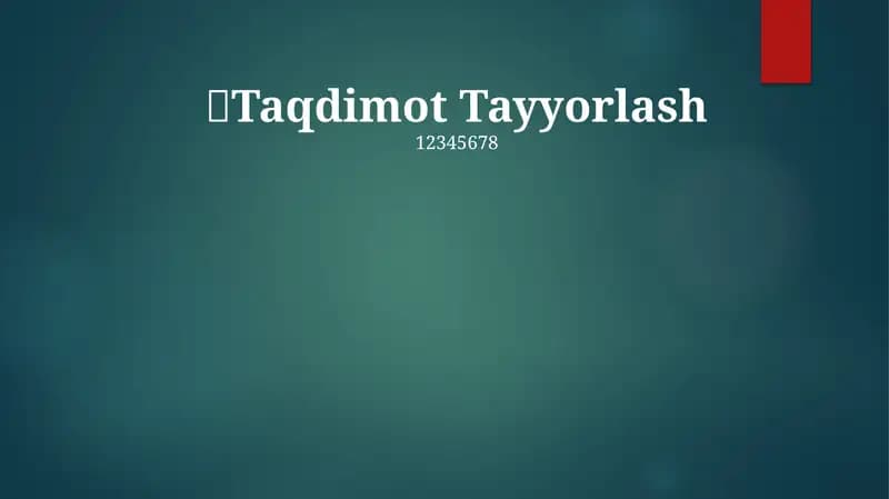 Taqdimot Tayyorlash