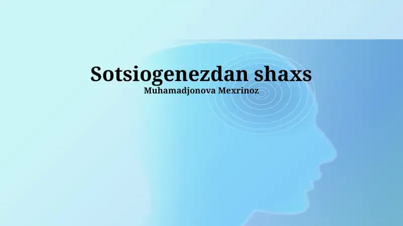 Sotsiogenezdan shaxs