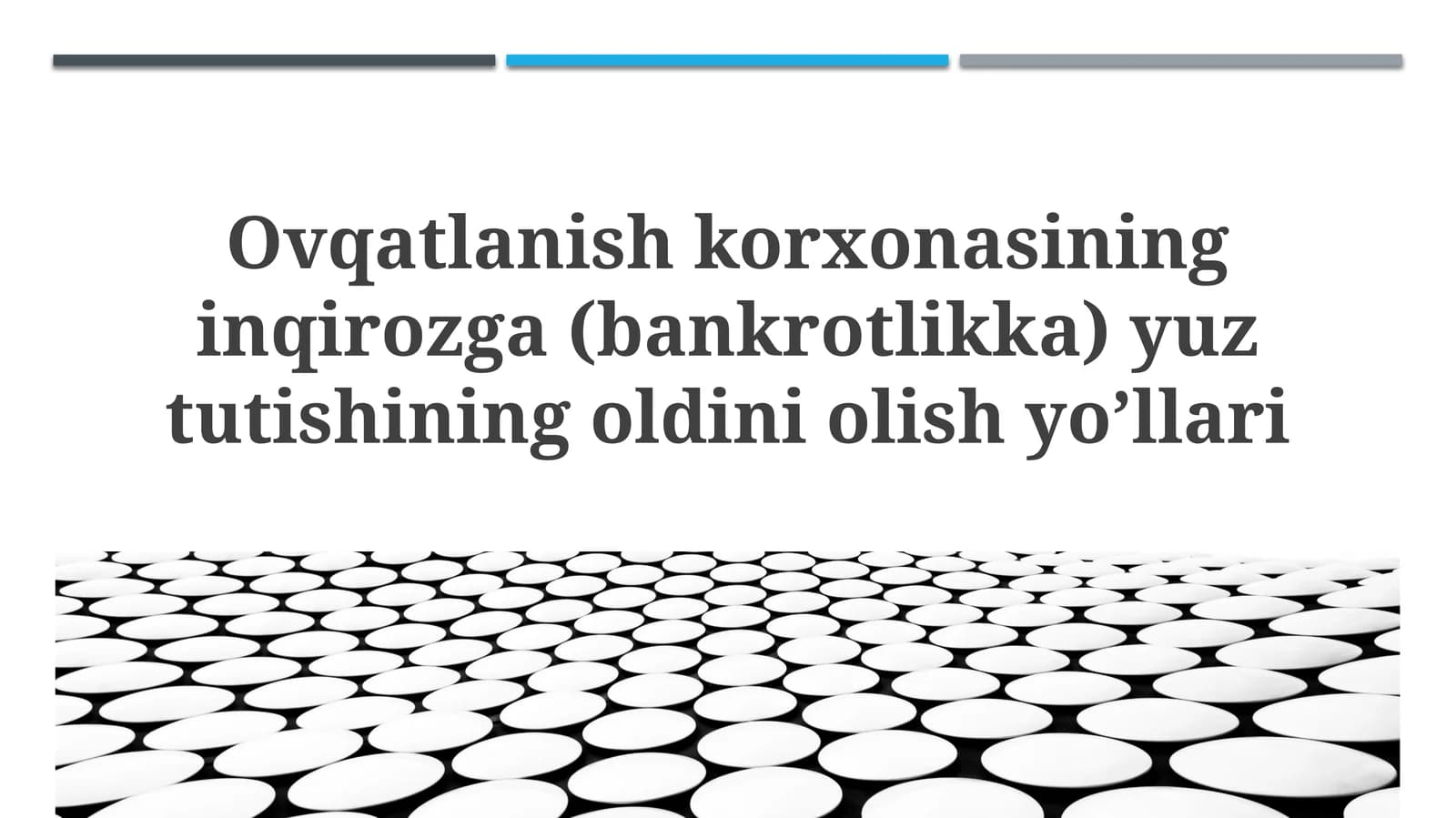 Ovqatlanish korxonasining inqirozga yuz tutishi