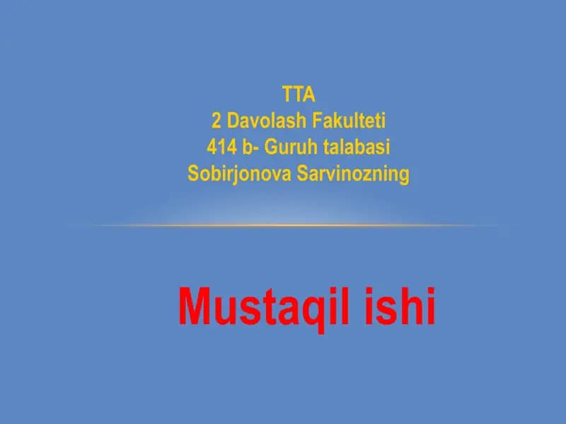 Mustaqil ish