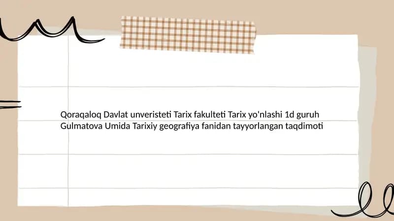 Tarixiy geografiyaning shakllanishi va taraqqiyoti
