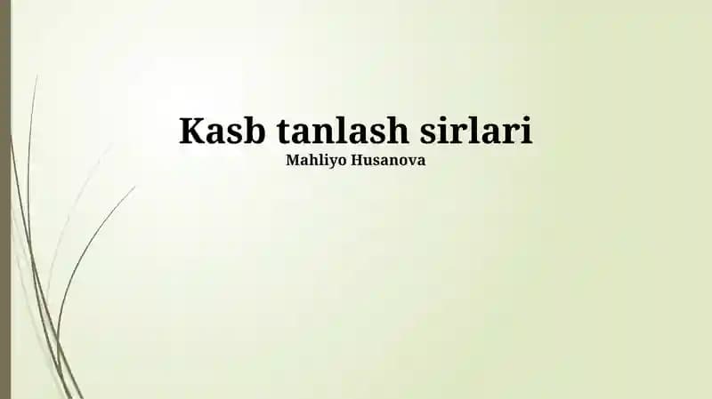 Kasb tanlash sirlari