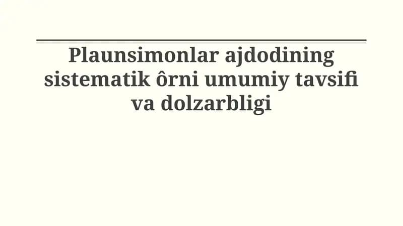 Plaunsimonlar Ajdodlari