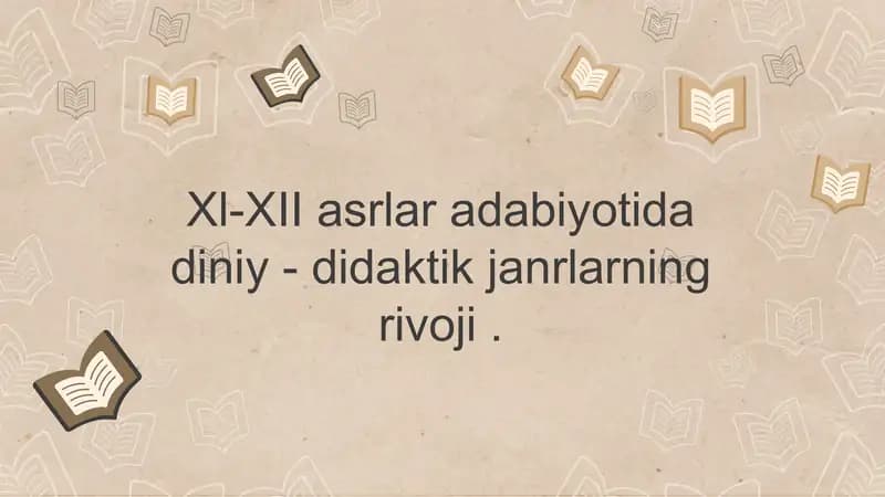 Xl-XII asrlar adabiyotida diniy-didaktik janrlar